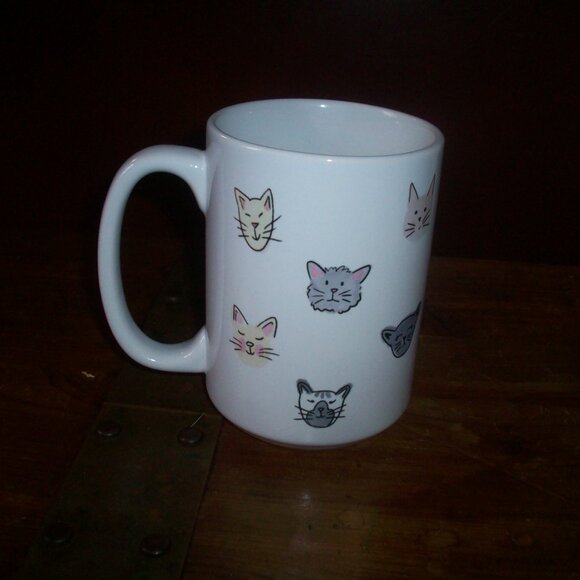 PET Faces White Large Mug  Dogs Kitty Cats Dog Cat Large Coffee Cup  5" Tall - Picture 2 of 5